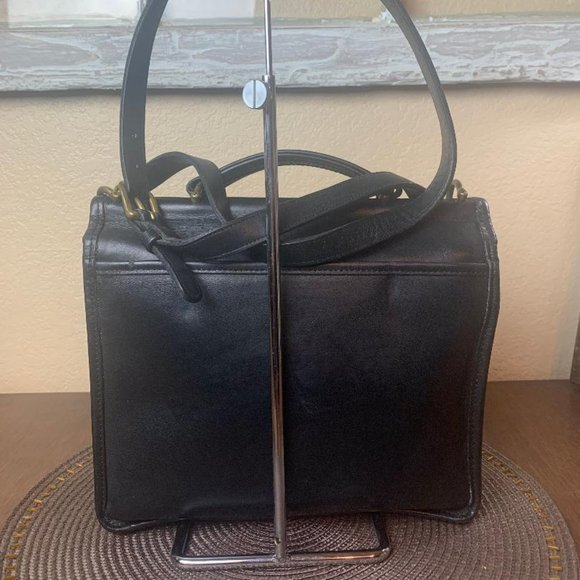 VTG Coach Bag Willis No H8O-9927 Black Cowhide Leather Nickel - Picture 3 of 7